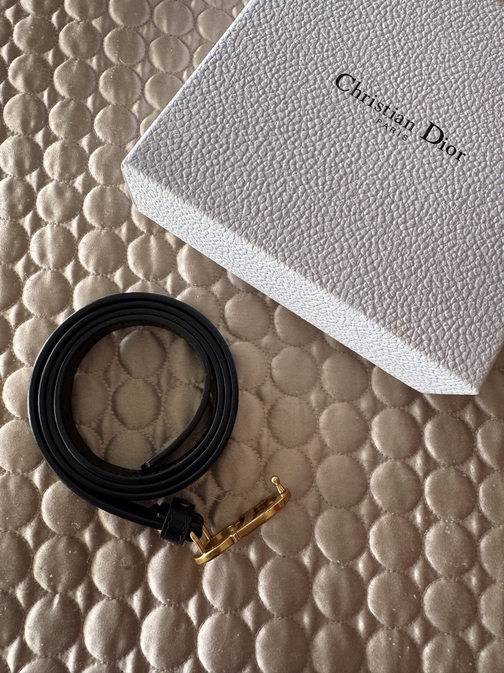 Fashion Designer Black Leather Belt with Gold Double-Buckle - Picture 8 of 11